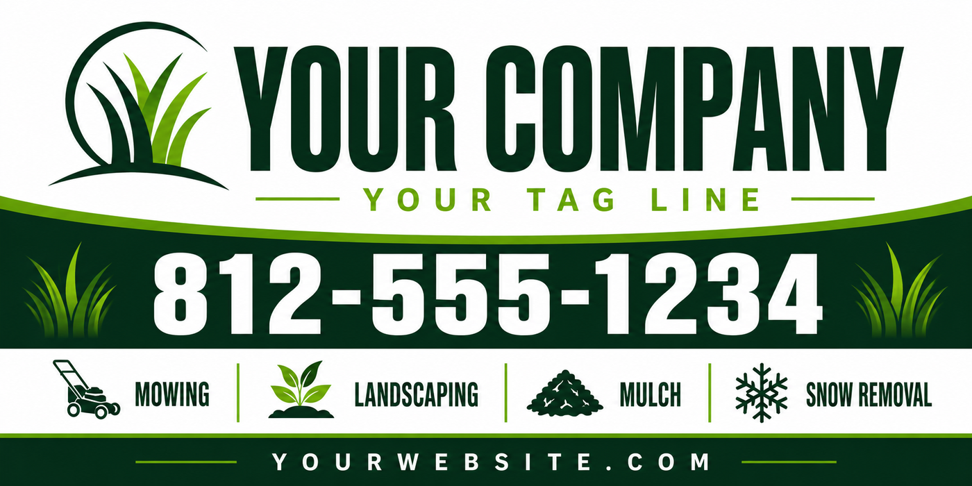 Premium Lawn Care & Landscaping Vehicle Sign – Custom Magnet or Decal