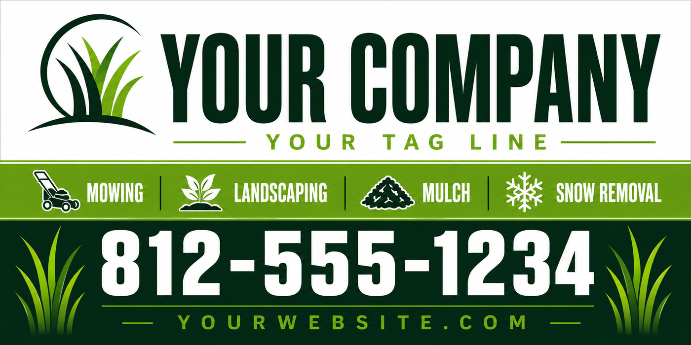 Bold Lawn Care & Landscaping Vehicle Sign – Custom Magnet or Decal