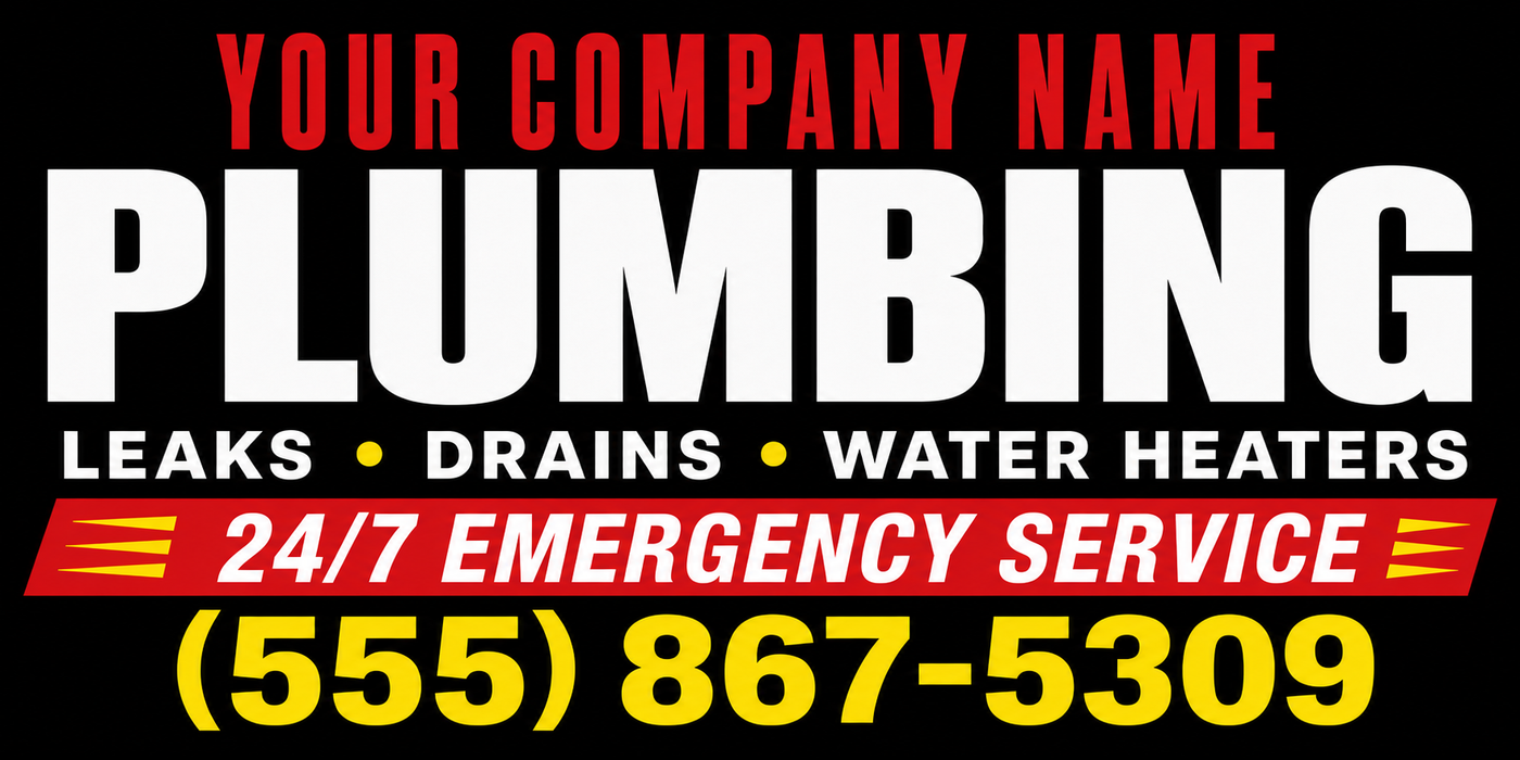 24/7 Emergency Plumbing Vehicle Magnet or Sticker | Custom Truck & Van Sign