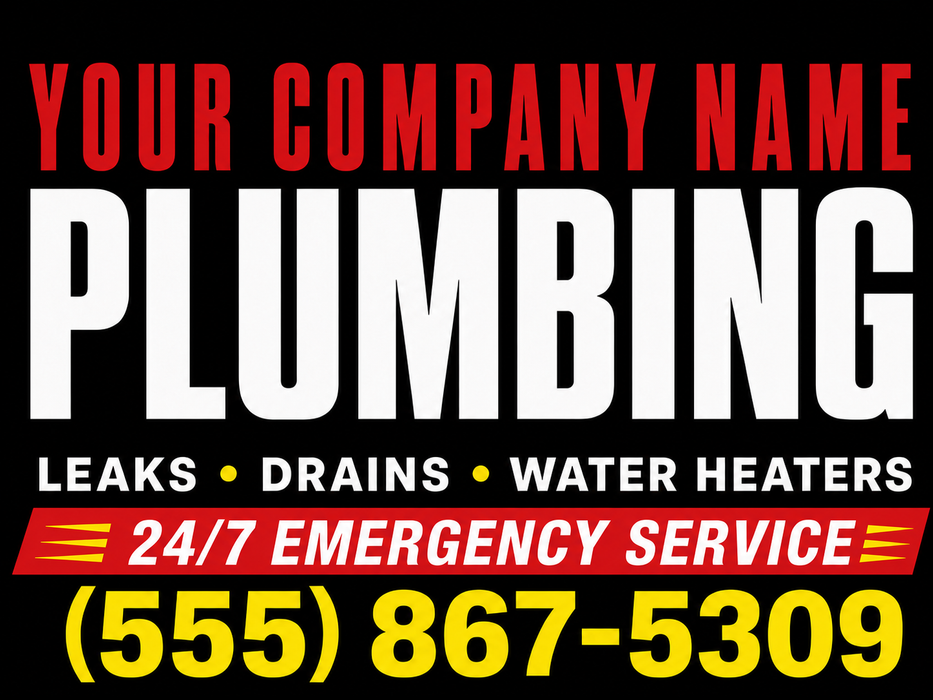 24/7 Emergency Plumbing Vehicle Magnet or Sticker | Custom Truck & Van Sign