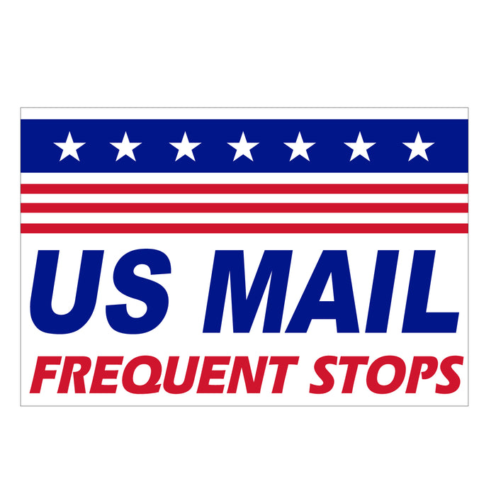 18"X12" US Mail Frequent Stops Magnet Sign with Top Stars & Stripes