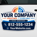 Signature Series HVAC vehicle magnet installed on a white service van featuring a premium shape-cut heating and cooling design