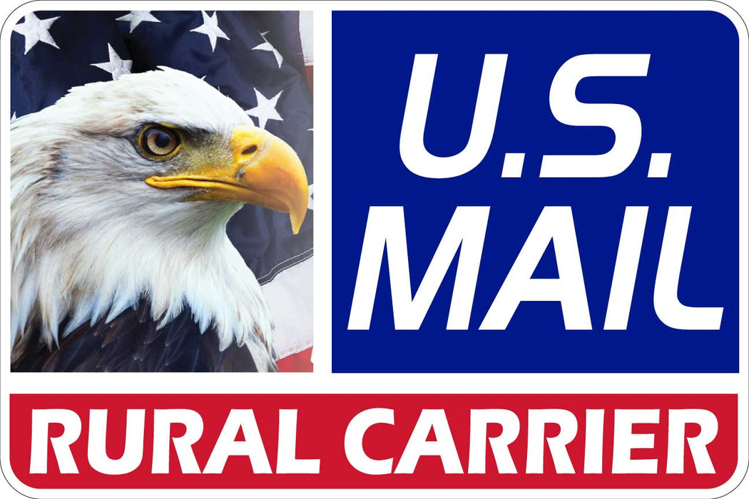 US Mail Rural Carrier Magnetic Sign 18x12" Eagle