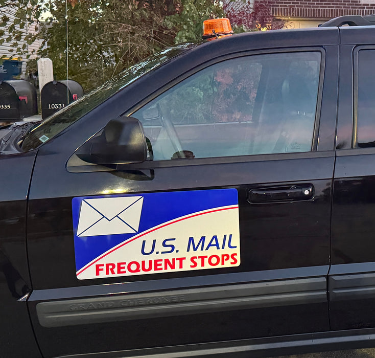US Mail Frequent Stops Magnet | 24x12" Rural Carrier Magnetic Sign