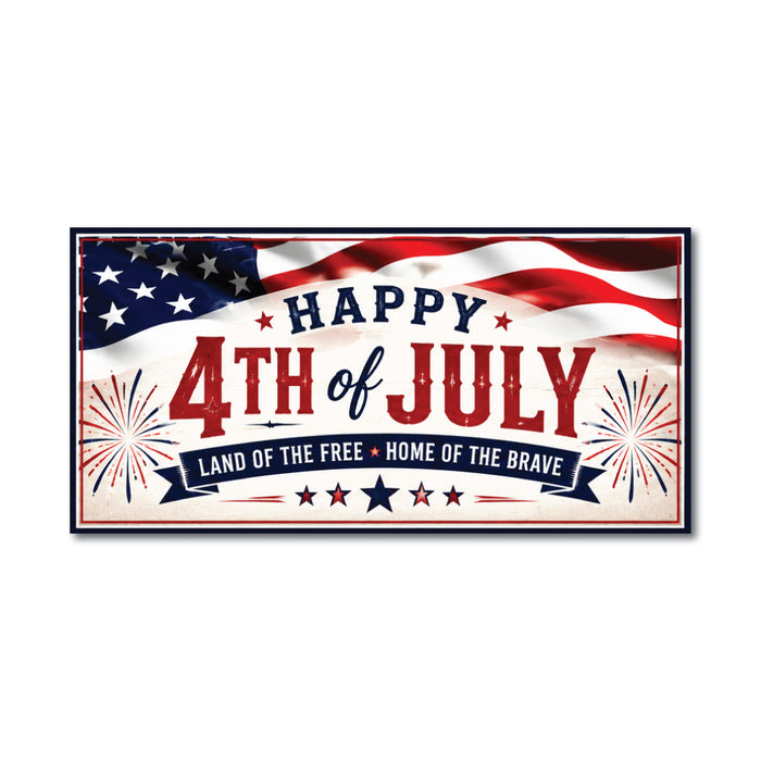 Patriotic 4th of July Magnetic Sign, American Flag Parade Car Magnet