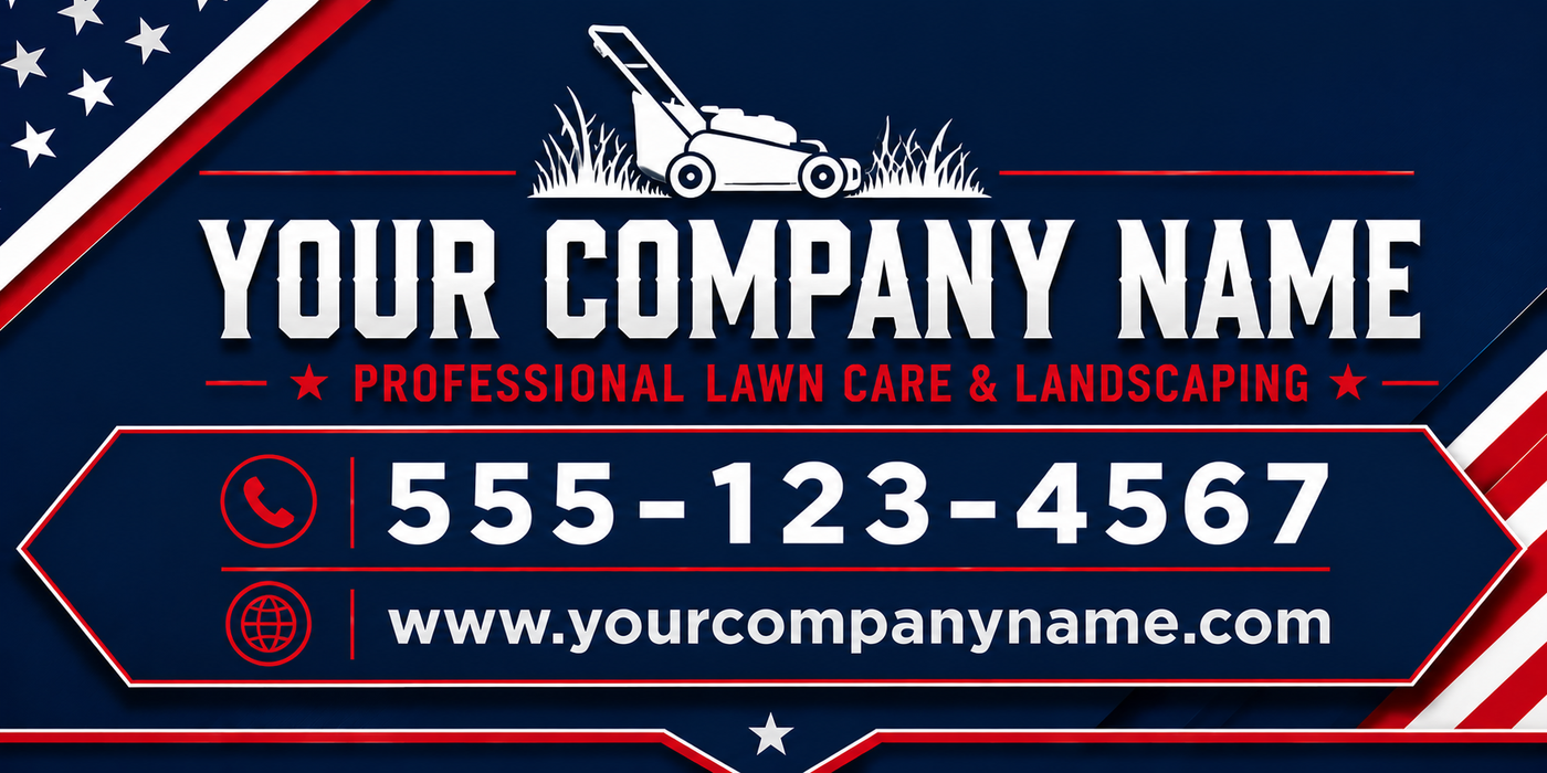 Americana Lawn Care Vehicle Sign – Custom Magnet or Decal