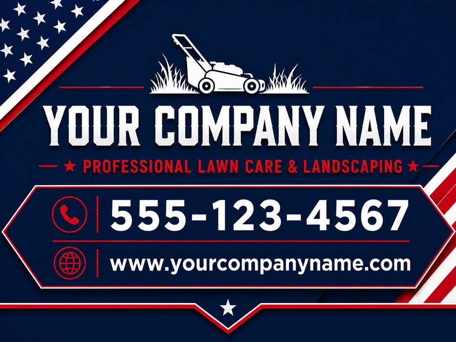 Americana Lawn Care Vehicle Sign – Custom Magnet or Decal