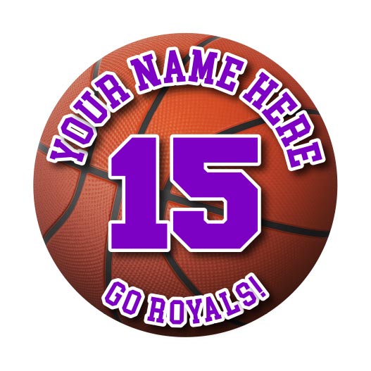 Basketball Sticker or Magnet | Includes Custom Team and Player Info
