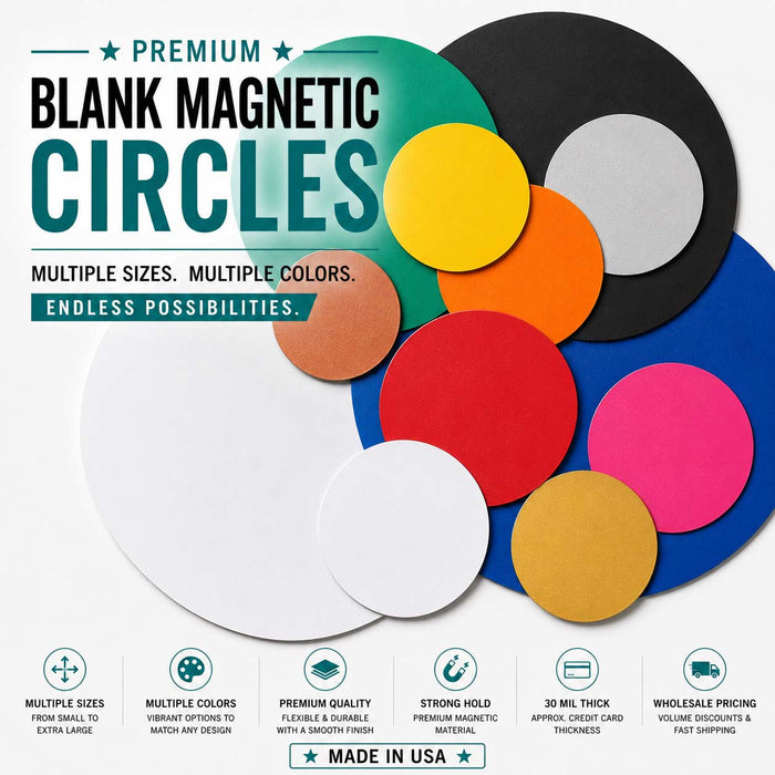 Round Blank Circle Magnet Signs in Many Sizes and Colors | Polka Dots