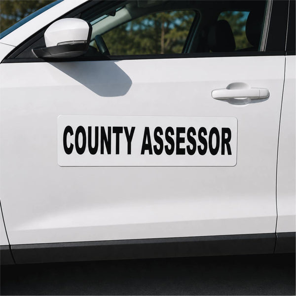 County Assessor Vehicle Magnet or Decal + Reflective Options | 24"x6"