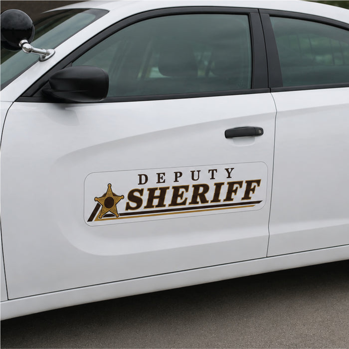 Deputy Sheriff Car Door Magnet or Sticker 24"x6", Reflective & Non Reflective Options