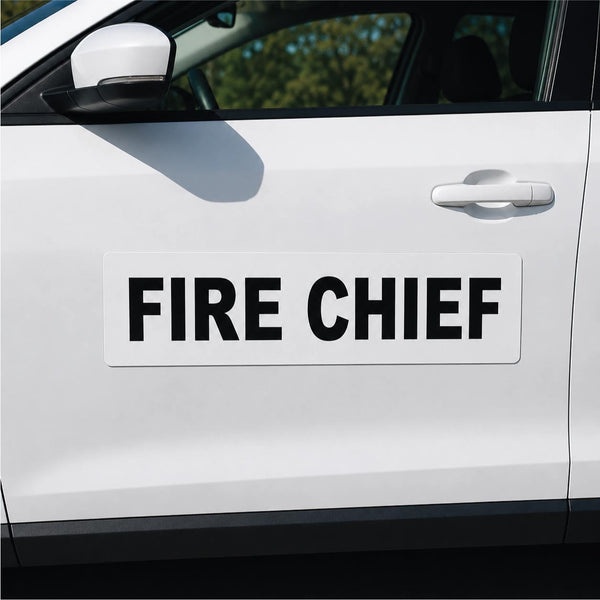 Fire Chief Vehicle Magnet or Decal + Reflective Options | 24"x6"