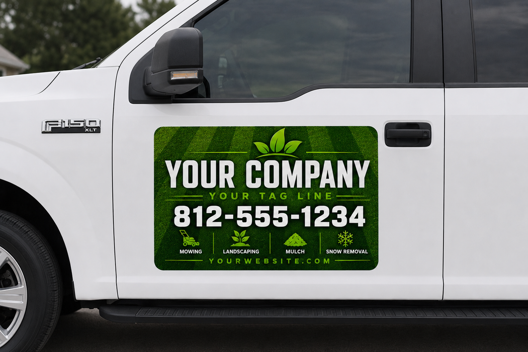 Grass Roots Lawn Care Vehicle Sign – Custom Magnet or Decal