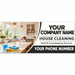 House cleaning and maid service vehicle sign featuring a sunlit kitchen, cleaning supplies, and customizable company name and phone number.