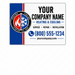 Modern Service Badge HVAC vehicle magnet sign template with heating and cooling shield logo
