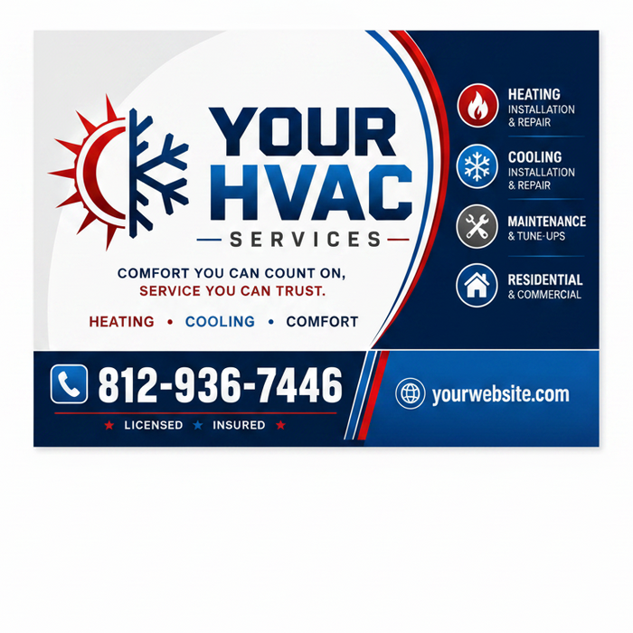 HVAC Magnetic Sign or Heating and Cooling Company Vinyl decal for cars trucks and vans