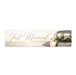 Decorative banner with 'Just Married' text and a car with flowers on a white background
