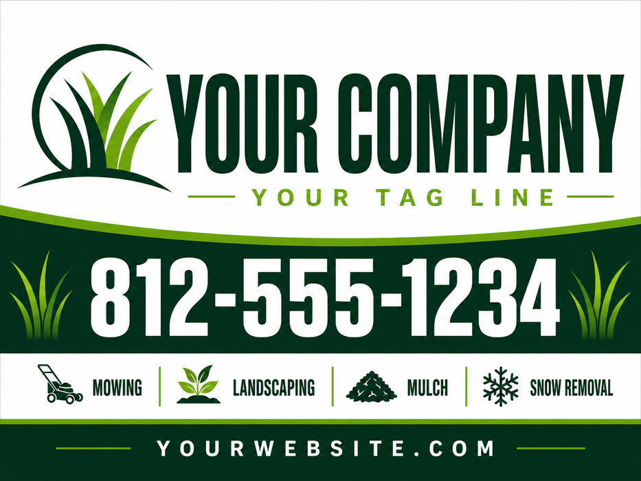 Premium Lawn Care & Landscaping Vehicle Sign – Custom Magnet or Decal