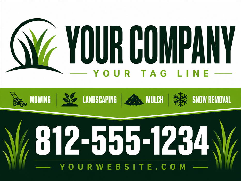 Bold Lawn Care & Landscaping Vehicle Sign – Custom Magnet or Decal