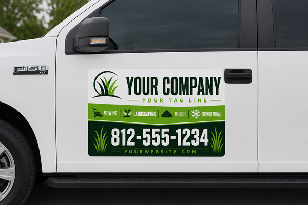 Bold Lawn Care & Landscaping Vehicle Sign – Custom Magnet or Decal