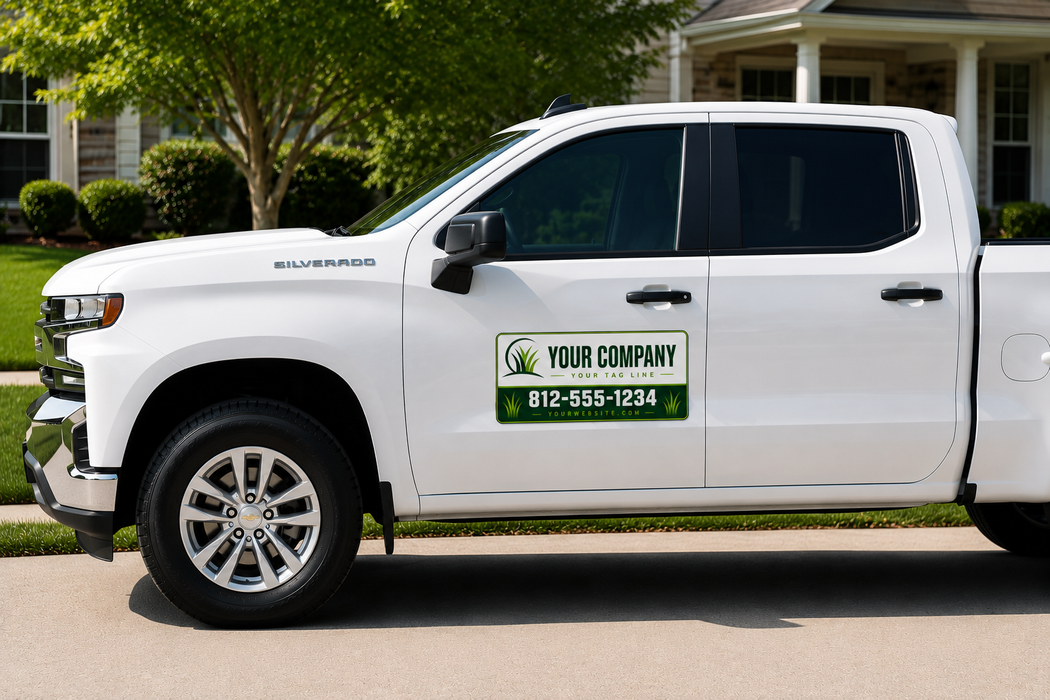 Modern Contractor Lawn Care Vehicle Sign Template #1