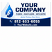Horizontal plumbing vehicle sticker and magnetic sign layout for plumbers, drain cleaning, and service vans
