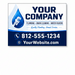 Modern plumbing truck door magnet layout with blue water drop design for plumbing contractors and service vehicles