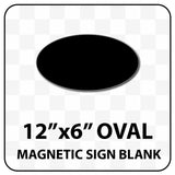 Oval Magnetic Sign Blank - 12 inch by 6 inch - Many solid and reflective colors.