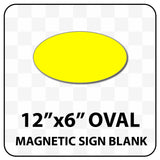 Oval Magnetic Sign Blank - 12 inch by 6 inch - Many solid and reflective colors.
