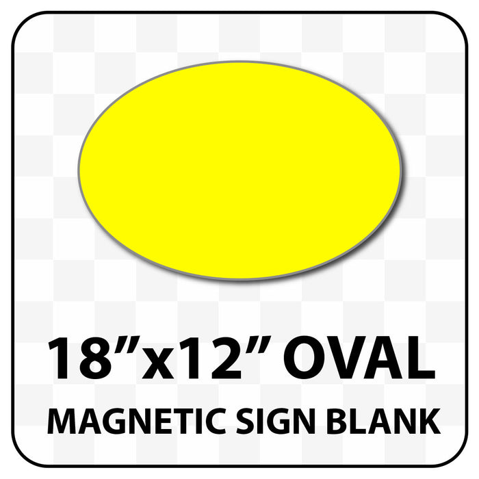 Oval Magnetic Sign Blank - 18x12 inch - Solid and Reflective Colors