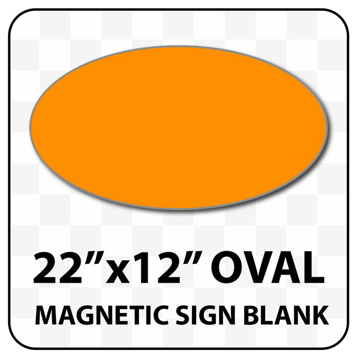 Oval Magnetic Sign Blank - 22 inch by 12 inch - Many solid and reflective colors