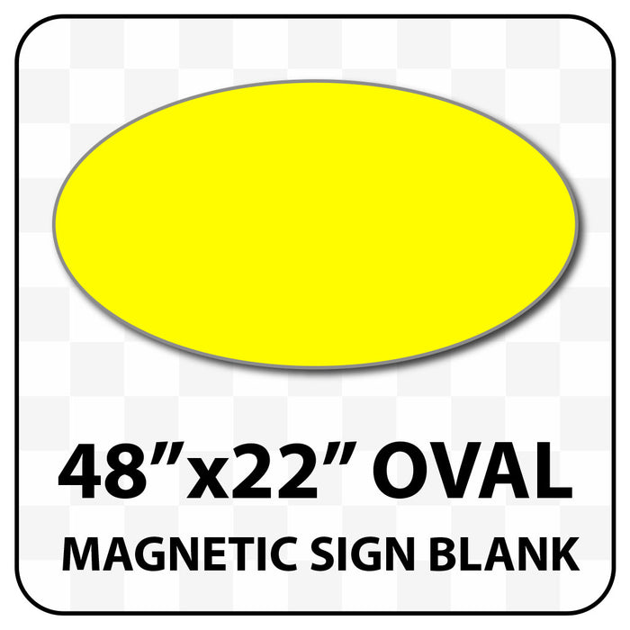 Oval Magnetic Sign Blank - 48x22 - Solid and reflective colors