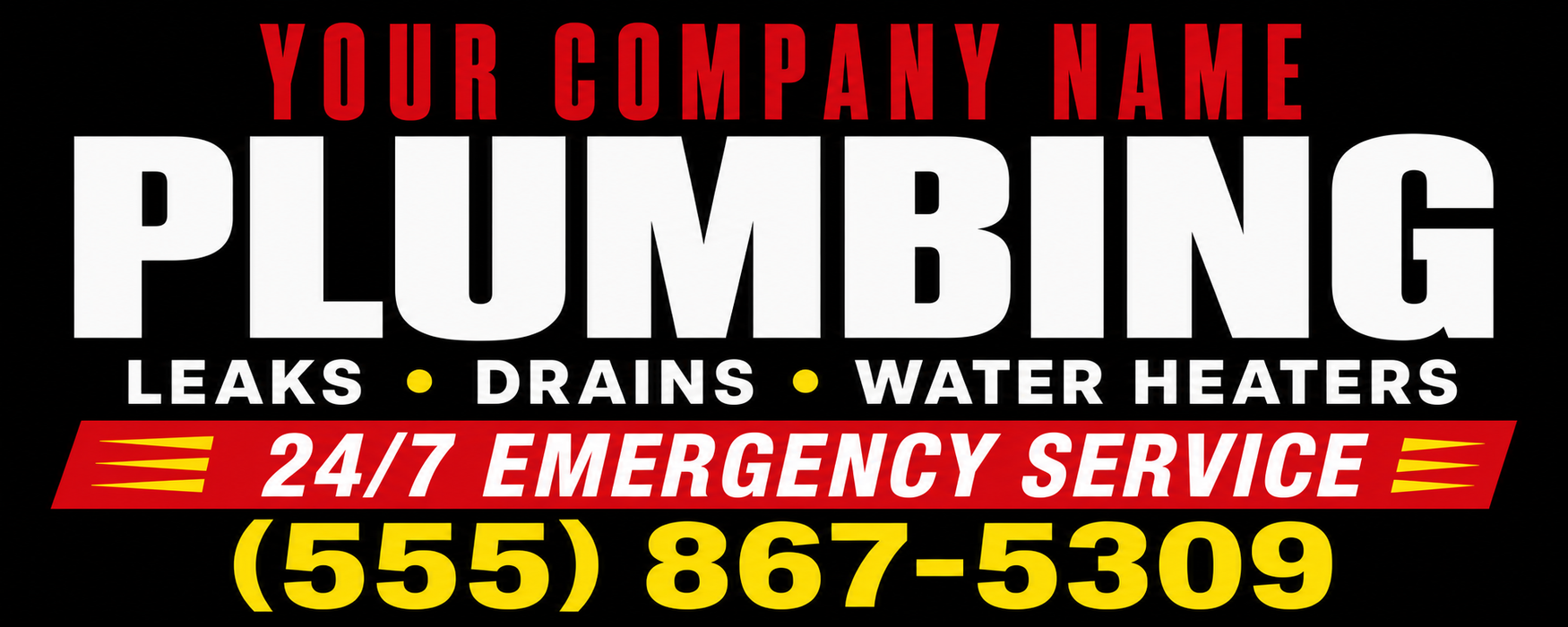 24/7 Emergency Plumbing Vehicle Magnet or Sticker | Custom Truck & Van Sign