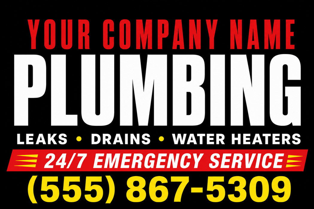 24/7 Emergency Plumbing Vehicle Magnet or Sticker | Custom Truck & Van Sign