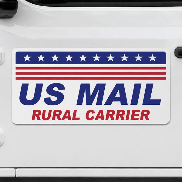 24"X12" US Mail Rural Carrier Magnetic Sign Stars & Stripes