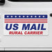 US Mail Rural Carrier magnetic sign on a vehicle