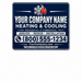 Custom HVAC vehicle sign layout with premium blue and silver design