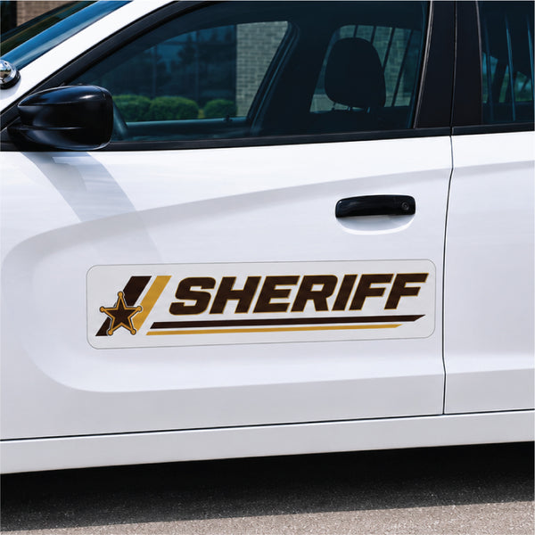 Modern Sheriff Car Door Magnet or Sticker, Reflective & Non Reflective