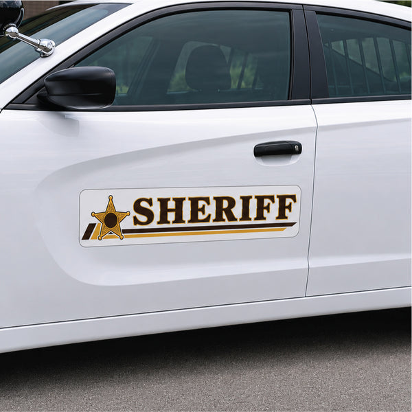 Classic Sheriff Car Door Magnet or Sticker, Reflective & Non Reflective