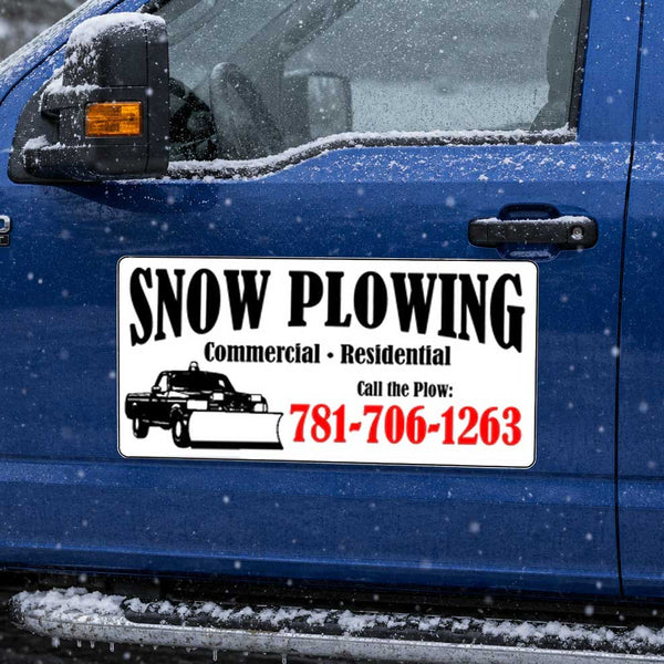 24" x 12" Snow Removal Magnetic Sign for Truck Style 1