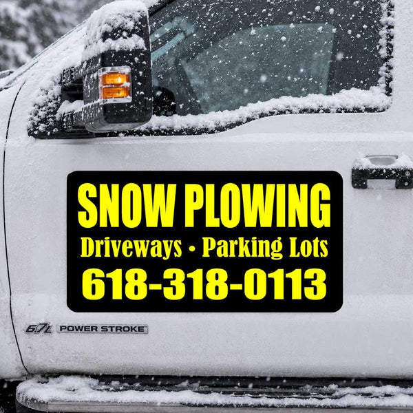 24" x 12" Magnetic Snowplow Sign Layout 2