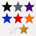 Set of colorful star-shaped objects on a white background