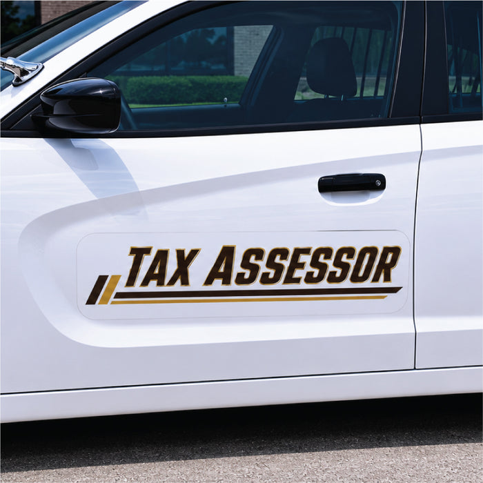24"x6" Tax Assessor Car Door Magnet or Sticker, Reflective & Non Reflective