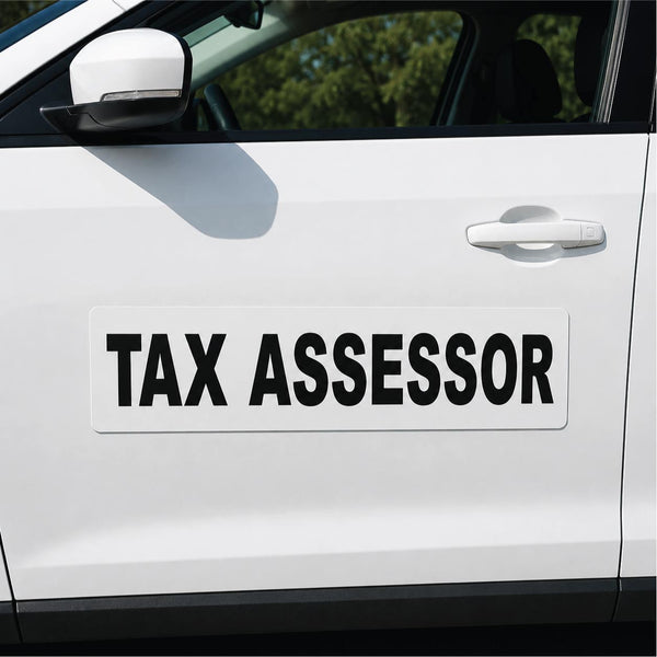 Tax Assessor Vehicle Magnet or Decal + Reflective Options | 24"x6"