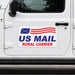 US Mail Rural Carrier magnetic on the door of a postal jeep 