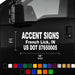 US DOT vinyl graphics: 'Accent Signs' branding and contact information