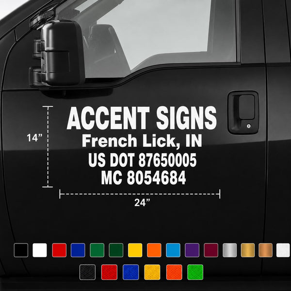 24" x 14" USDOT Number Sticker For Dept of Transportation Compliance