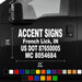 USDOT decal on a black vehicle with dimensions and contact information.