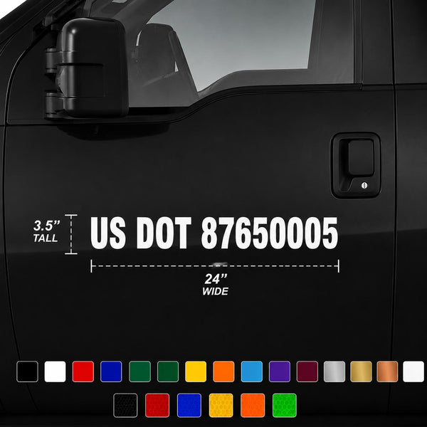 24"x 3.5" USDOT Number Truck Sticker
