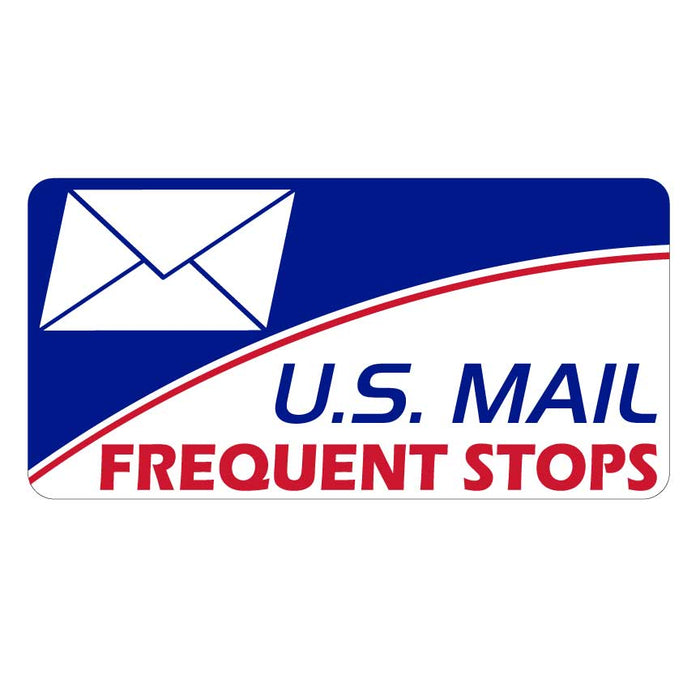 Small US Mail Frequent Stops Magnet | 12x6" Rural Carrier Magnetic Sign